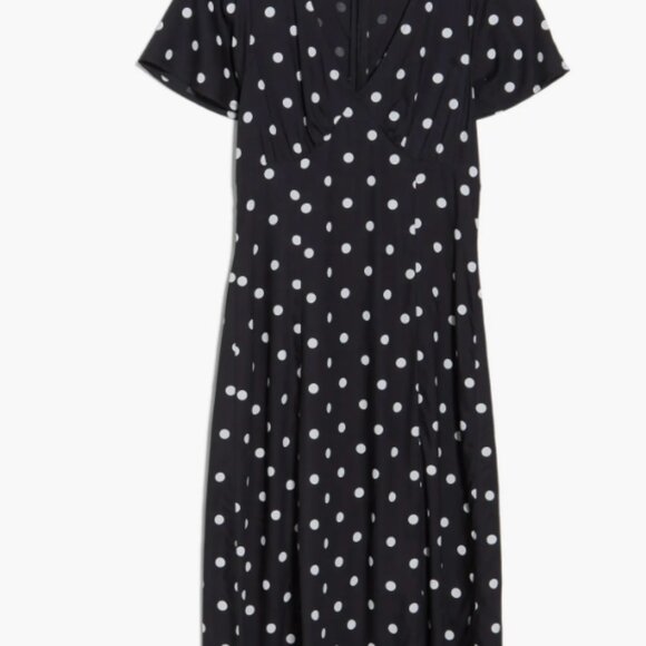 Madewell Midi Dress - Black Polka Dot - US 8-10 - Picture 4 of 5
